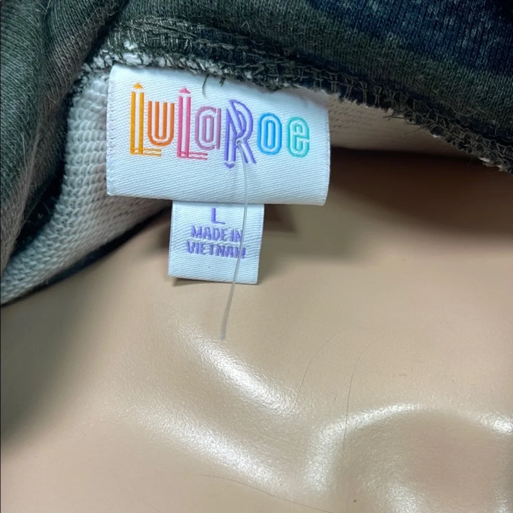 LuLaRoe Camouflage Cropped Moto Jacket Sz L
